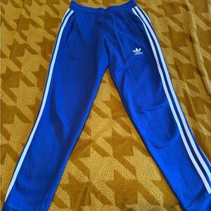 Adidas Royal Blue Joggers with White Stripes